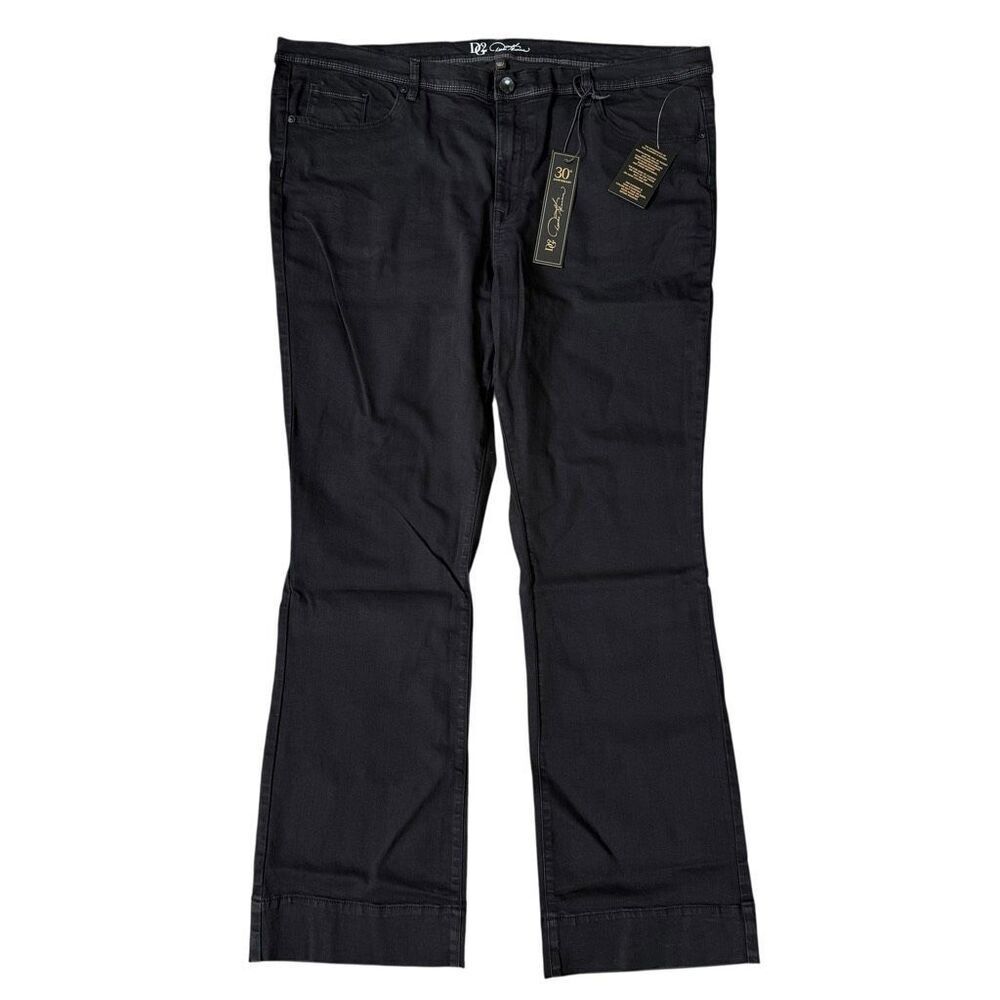 DG2 by Diane Gilman New Classic Stretch bootcut jeans in black size 24W NWT